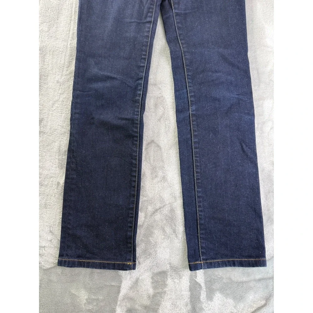Tory Burch Straight Leg Jeans Women Size 25 Dark Wash Blue Denim Gold Hardware